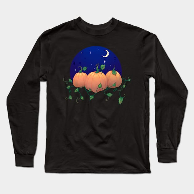 Pumpkin and night Long Sleeve T-Shirt by EstellaLight